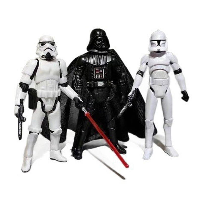 10 ซม.อะนิเมะ Star Wars Cloning รูป Imperial Stormtrooper ทหารสีขาว Anakin Skywalker Darth Vader Dark Knight PVC Action ตุ๊กตาของเล่น