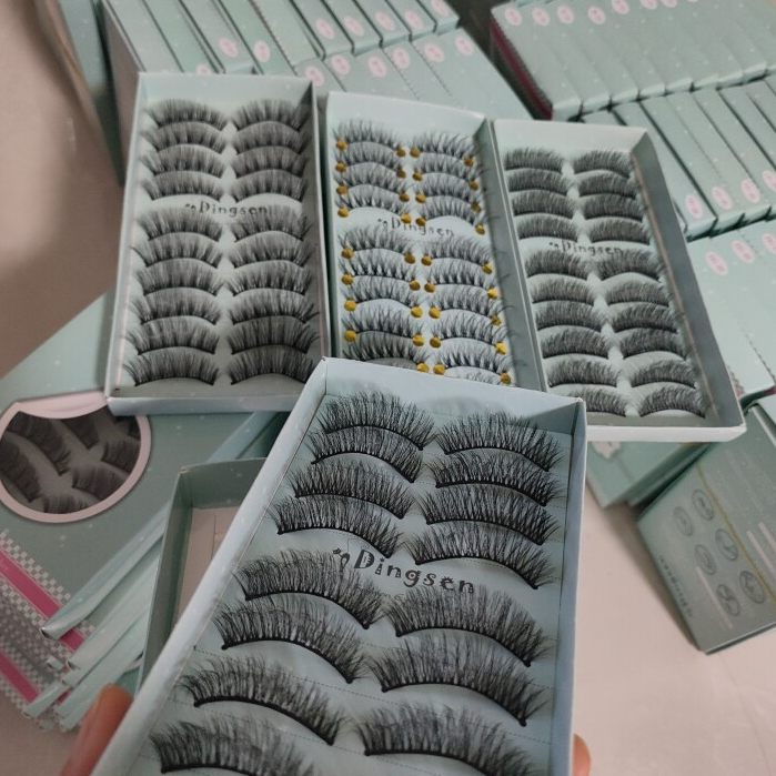 AEBBK 10 คู่ขนตาส่วนบุคคล Multi-layer Fluffy Eyelashes Soft Lashes สําหรับงานแต่งงานเวทีแต่งหน้า