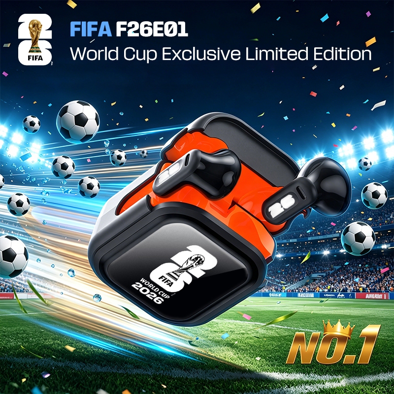 FIFA F26E01 หูฟังบลูทูธที่ระลึกฟุตบอลโลก: การแปล AI, บลูทูธ 6.0, คุณภาพเสียงระดับ Hi-Fi, ความต้านทานน้ํา IPX5