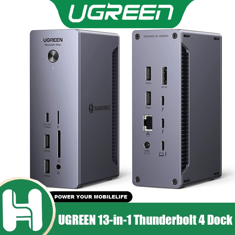UGREEN Revodk 13-in-1 Thunderbolt 4 Dock 40Gbps Dual Support 4K@60Hz หรือ 8K, 90W Hub Charger