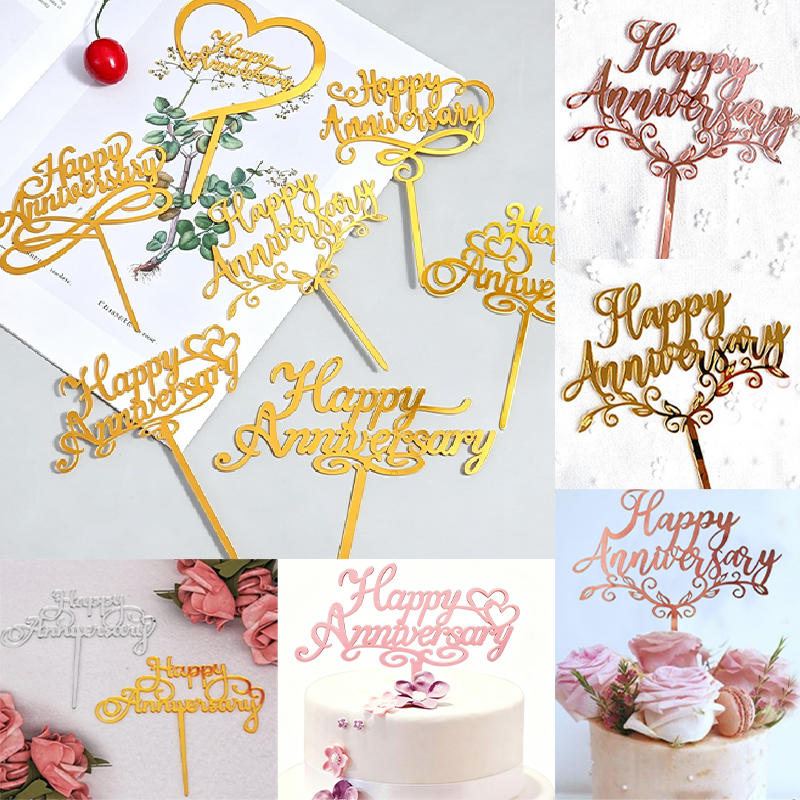 ป้ายปักเค้ก Happy Anniversary