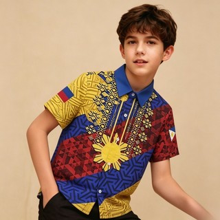 (Clearance)+（Next day delivery）2026 Summer Outfit for Men Ethnic Style POLO Shirt for Men Retro Traditional 3D Printed Clothing  Large Size Barong Asean Attire For Men