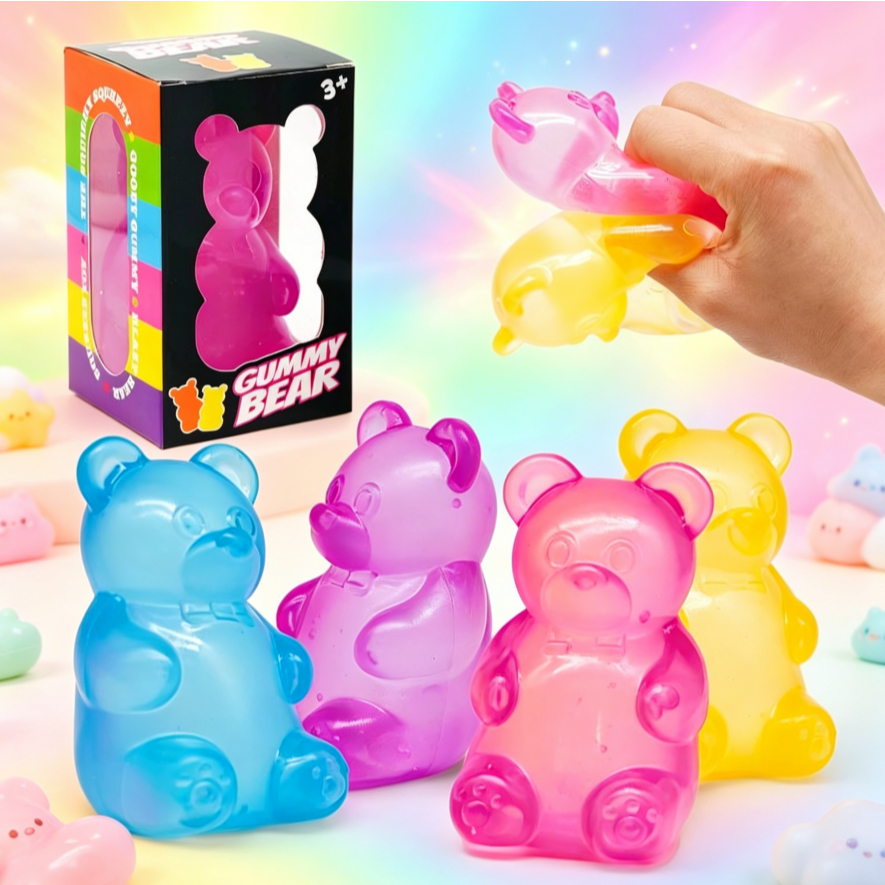 🔥ของเล่นบีบสกุชชี่🔥FG หมีน่ารักของเล่น Soft Kawaii Anti Stress Sensory Squeeze ของเล่นเด็กของขวัญตกแต่งสําหรับโต๊ะ HS