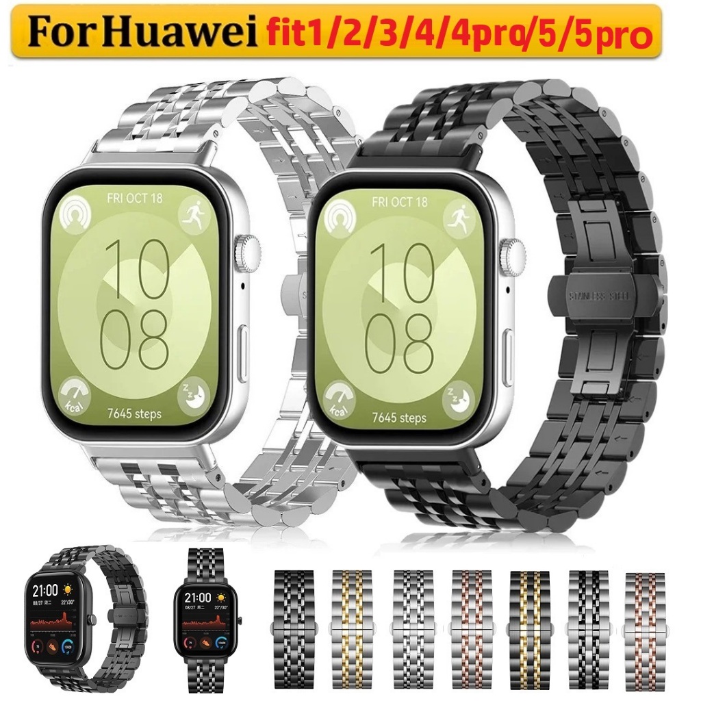 Classic Stainless Strap For Huawei Watch Fit 3 สาย Metal Huawei Watch fit 4 สาย Steel Huawei fit 3 ส
