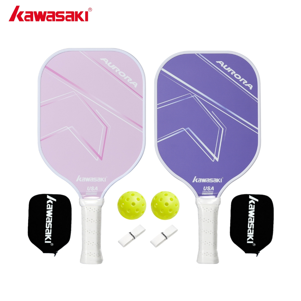 KAWASAKI คาวาซากิ Pickleball Paddle AURORA 220g ไฟเบอร์กลาสสำหรับผู้เริ่มต้นโจมตี
