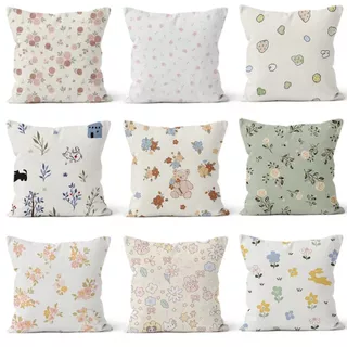 ปลอกหมอนสองด้าน ดอกไม้ ขนาด 70x70 65x65 55x55 45x45 40x40 สําหรับโซฟา