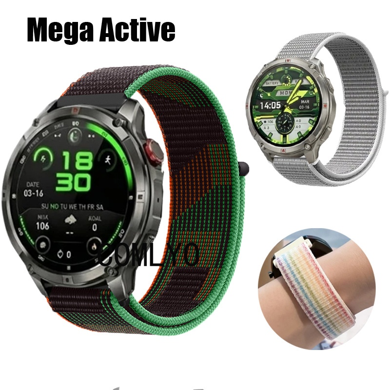 สําหรับ Axon Mega Active สายนาฬิกาอัจฉริยะ Nylon Loop Softs Sports Band