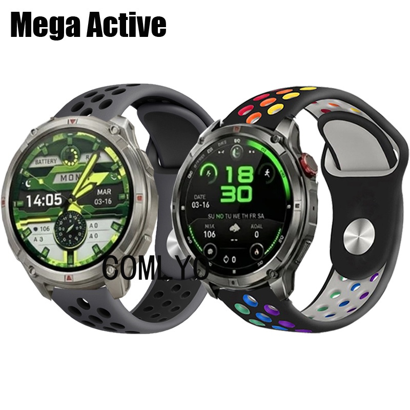 สําหรับ Axon Mega Active สายนาฬิกาสมาร์ทซิลิโคน Rainbow Softs กีฬาผู้หญิงผู้ชาย Band