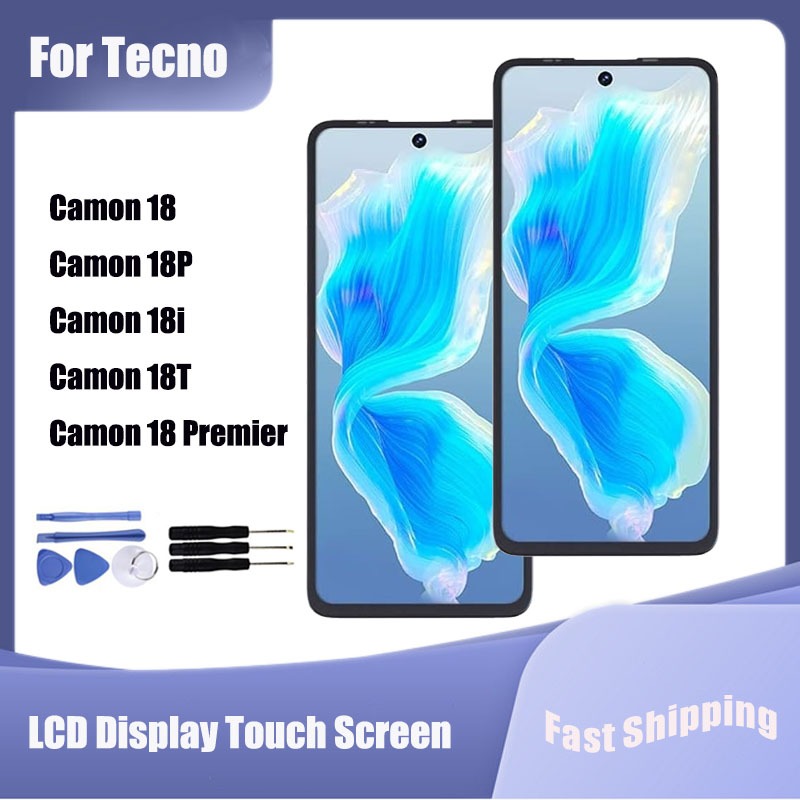 สําหรับ Tecno Camon 18 18P 18i 18T 18 Premier จอแสดงผล LCD Touch Screen Digitizer Assembly เปลี่ยน