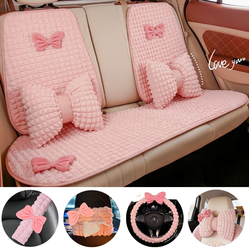 ร้อน รายการ สีชมพูกุทัณฑ์รถป้องกันไหล่นุ่มที่นั่งเข็มขัด เบาะ,รถเนื้อเยื่อกรณีพนักพิงศีรษะหมอนที่นั่งกลับเบาะด้านหน้ากลับเสื่อที่นั่งหล