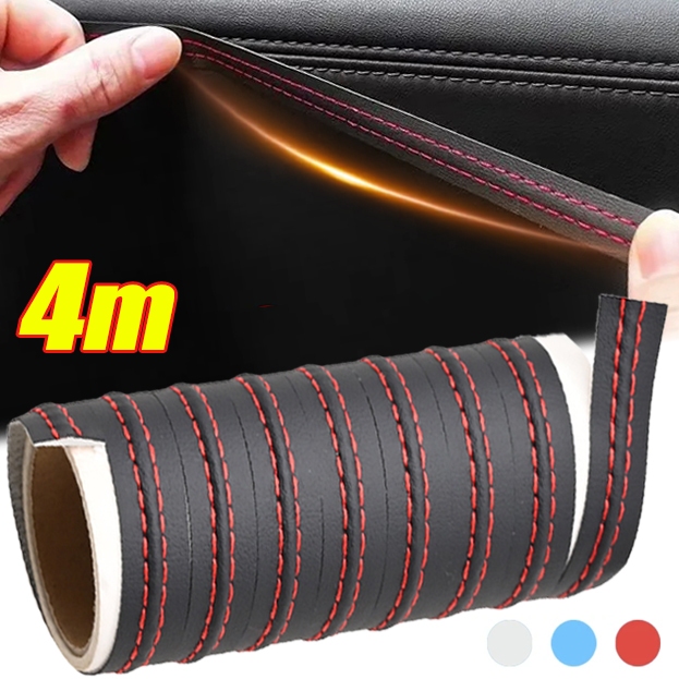 4M Universal รถ Mouldings Trim Pu หนัง DIY Braid ตกแต่งสายสําหรับประตู Dashboard สติกเกอร์รถอุปกรณ์เสริมภายใน