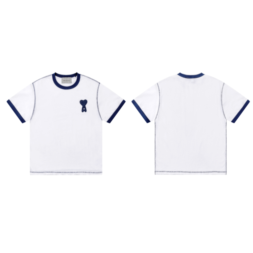 เสื้อยืดแขนสั้น แบรนด์ Ami De Coeur ลายโครเชต์ ลายอักษรบนหน้าอก ทำจากผ้าฝ้าย สบายในการสวมใส่