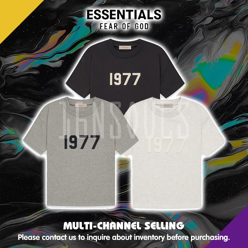 🇺🇸 ของแท้ 100% 🔥 เสื้อยืดFear of God Essentials 1977 ผ้าฝ้ายแบบโอเวอร์ไซส์ ซีซั่น SS22