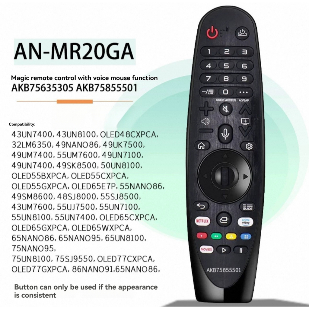 เสียงเวทย์มนตร์ระยะไกล AKB75855501 สําหรับ LG Smart Magic REMOTE แทนที่ AN-MR20GA MR19BA MR18BA