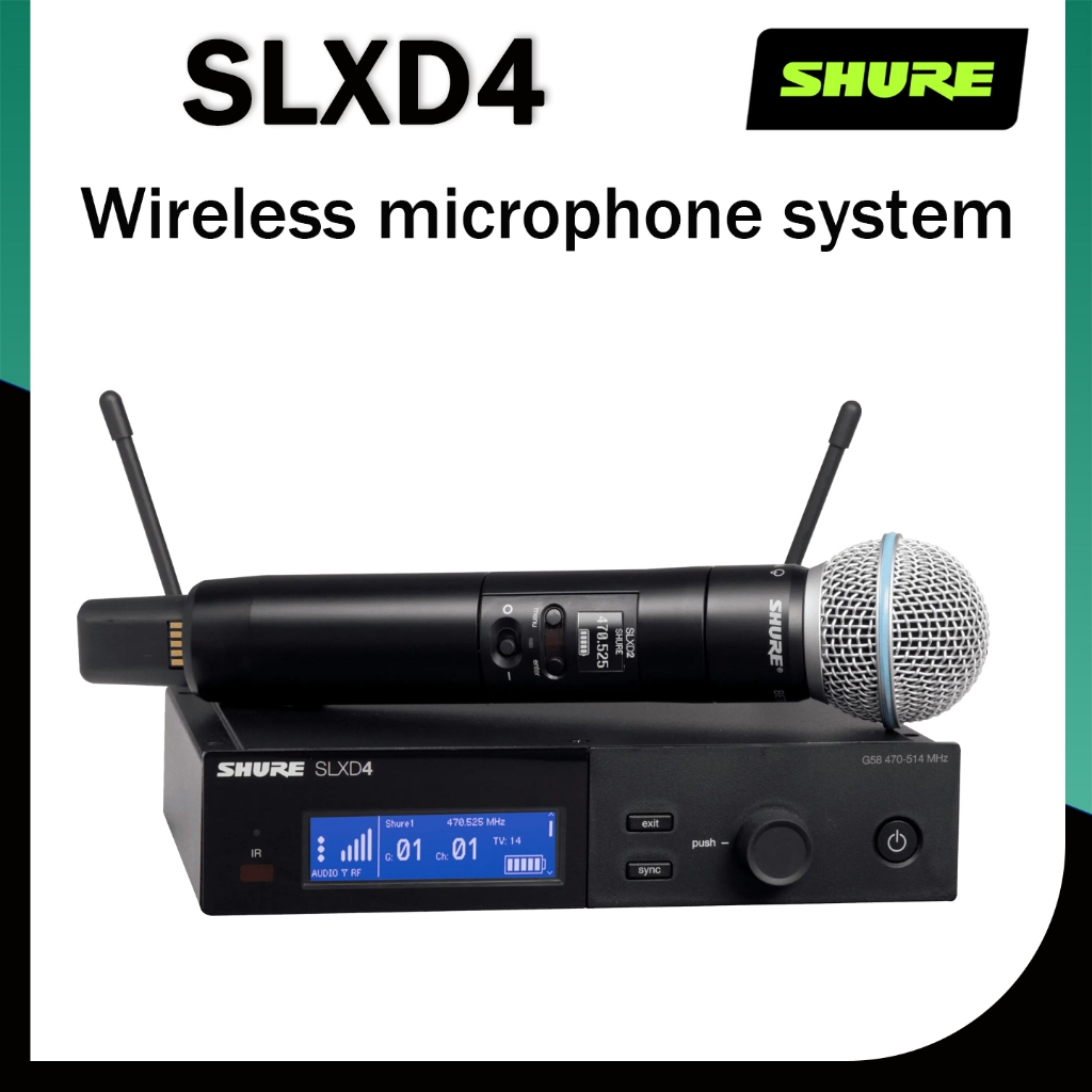 SHURE SLXD4 Beta58 UHF ระบบไมโครโฟนไร้สายมืออาชีพการแสดงบนเวที