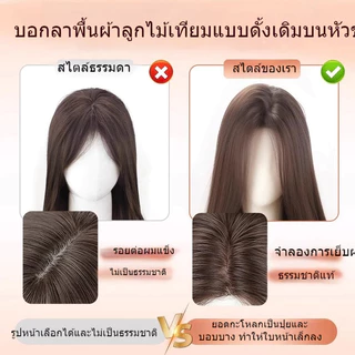70 ซม วิกสำหรับผู้หญิง วิกผมสังเคราะห์เรียบ วิกผมยาวตรง ผมยาวตรงธรรมชาติสำหรับคอสเพลย์ วิกก์หัวเต็ม ตรงยาวธรรมชาติแบ่ง Bangs
