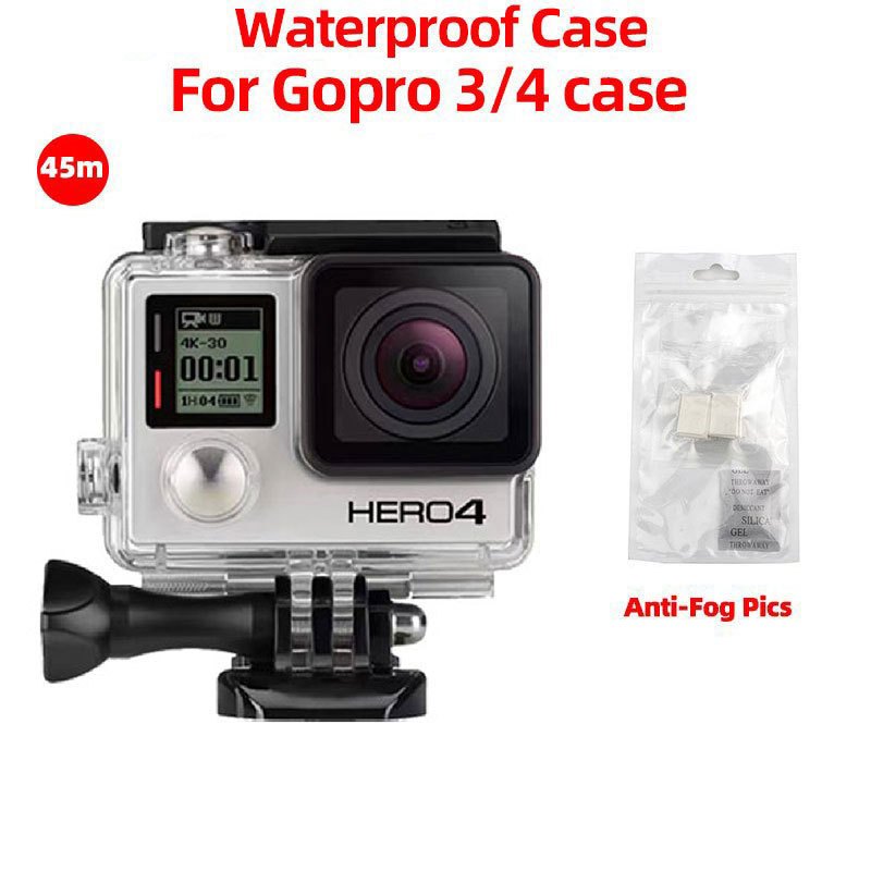 เคสกันน้ำสำหรับ GoPro Hero 4/3/3+ Touch เคสป้องกันสำหรับดำน้ำ อุปกรณ์เสริมสำหรับกล้องแอ็คชั่นแคม Waterproof Case