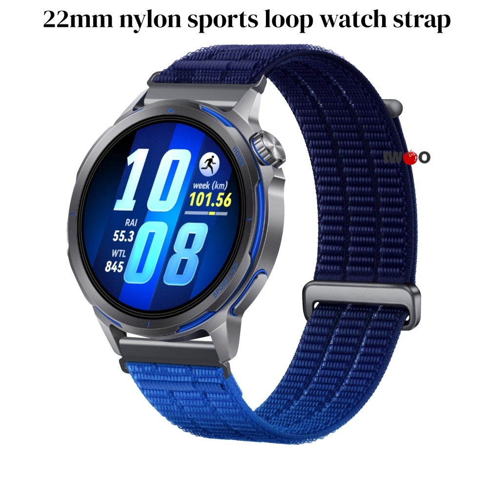 22 มม.ไนลอนกีฬาสายนาฬิกาสําหรับ xiaomi watch5/watch s4/s3/s2/oppo นาฬิกา s/x3/x2/x/watch4 pro