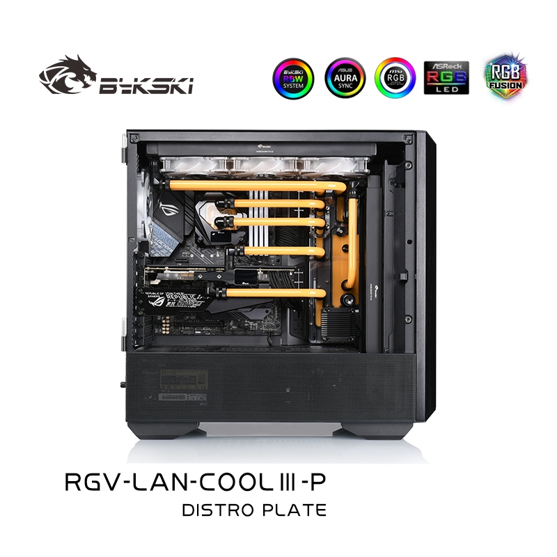 Bykski RGV-LAN-COOLIII-P แผ่นกระจาย Waterway Board / Manifold สําหรับ Lian Li LANCOOL III.