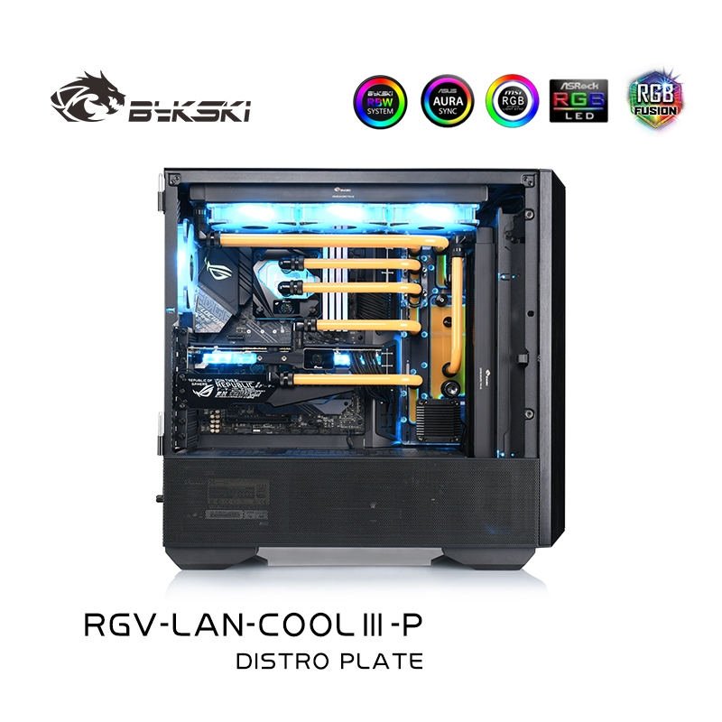 Bykski RGV-LAN-COOLIII-P แผ่นกระจาย Waterway Board/ Manifold Solution สําหรับ Lian Li LANCOOL III.