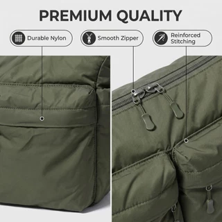 LEZOOM ผู้ชายและผู้หญิง Casual Crossbody กระเป๋าไหล่เดี่ยว สไตล์กันน้ําขนาดใหญ่ความจุกระเป๋า