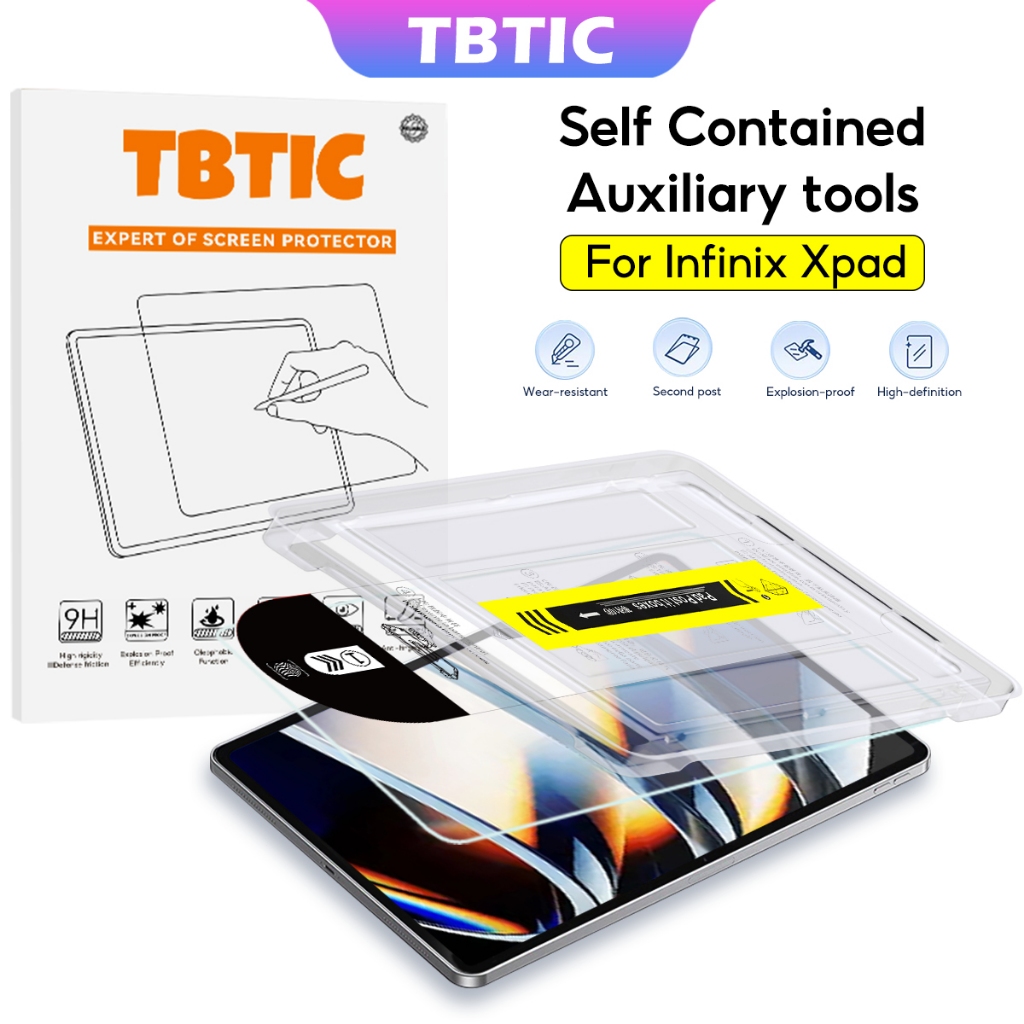 TBTIC สําหรับ Infinix Xpad กระจกนิรภัยป้องกันหน้าจอพร้อมเครื่องมือจัดตําแหน่ง 11 นิ้ว 9H ความแข็ง Anti-Scratch Bubble ติดตั้งฟรี Full Coverage
