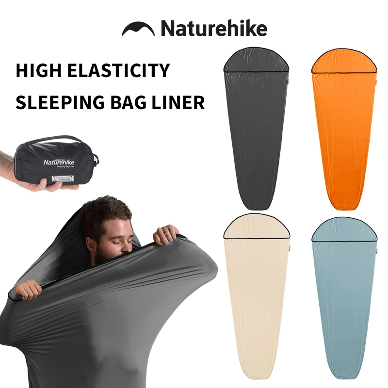 Naturehike ถุงนอน Ultralight ยืดหยุ่นสูง Mummy ผ้านวมกลางแจ้ง Camping เดินป่าถุงนอน Liner รถไฟ Travel แผ่น NH17N002-D