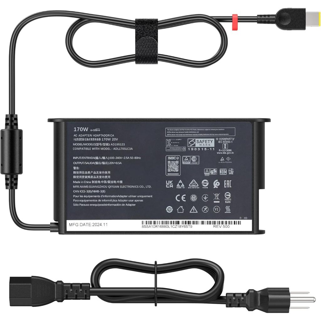 Slim 170W แล็ปท็อป Charger 20V 8.5A ใช้งานร่วมกับ Lenovo Legion Slim 5 โยคะ Pro 9i ThinkPad X1 Extre