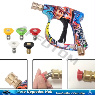 [สต็อกในพื้นที่] AFFOTOM สีปืนเจ็ทฉีดน้ําแรงดันสูงปืนพก 150bar 2200psi พร้อม 1/4 "หัวฉีดสเปรย์ด่วนเคล็ดลับสําหรับ M22-14 หัวฉีด