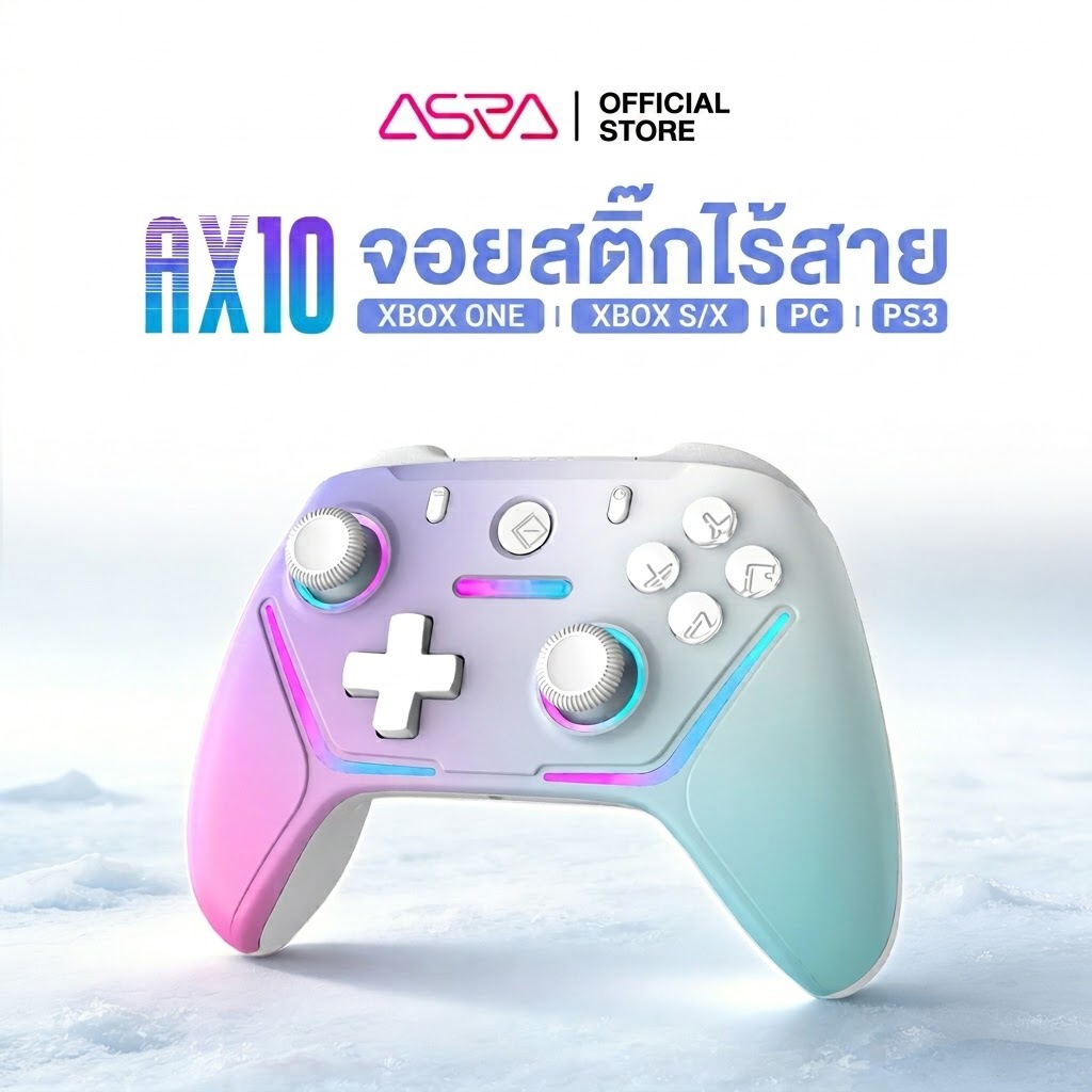 ASRVA AX10 เกมแพดไร้สาย Xbox สําหรับ Xbox Series X/S One PC Windows PS3 | TMR Analog Stick & Hall Trigger | ตัวควบคุมเกม RGB 1000mAh