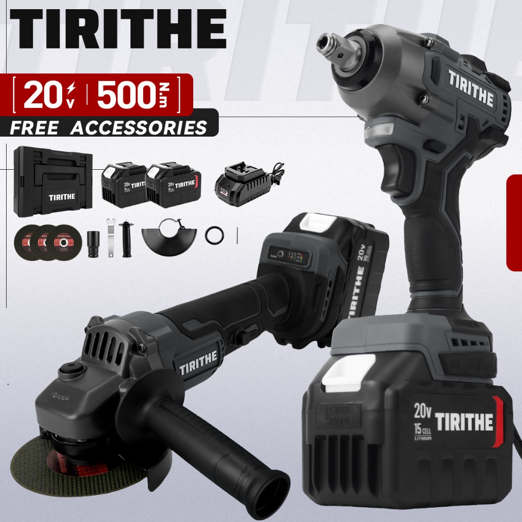 TIRITHE Wireless 500NM ประแจไร้แปรงถ่านและเครื่องมือไฟฟ้าเครื่องบดมุม