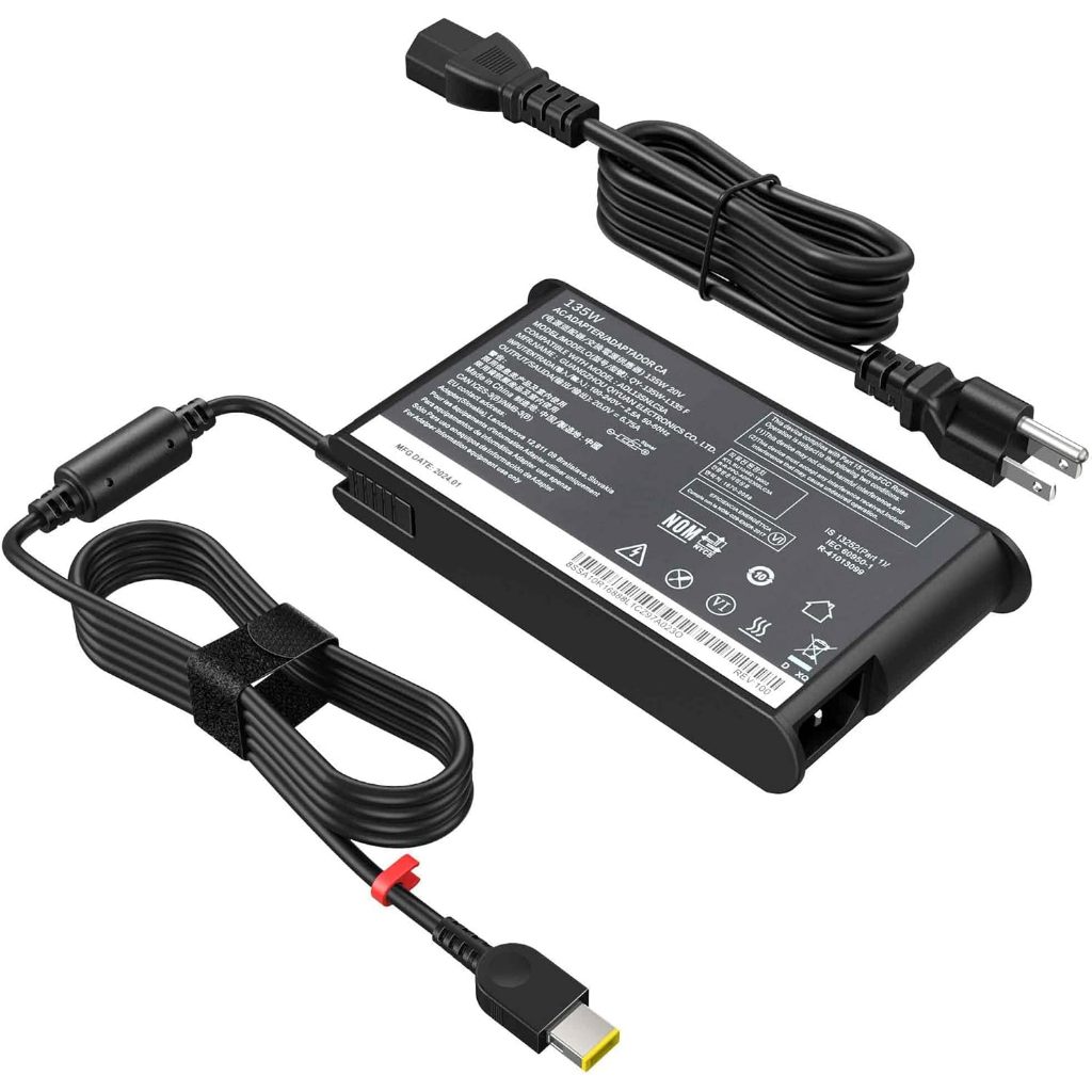 135W Silm Charger ใช้งานร่วมกับ Lenovo Thinkpad X1 Extreme 20MG 20ME, อะแดปเตอร์ไฟ Ac ใช้งานร่วมกับ 