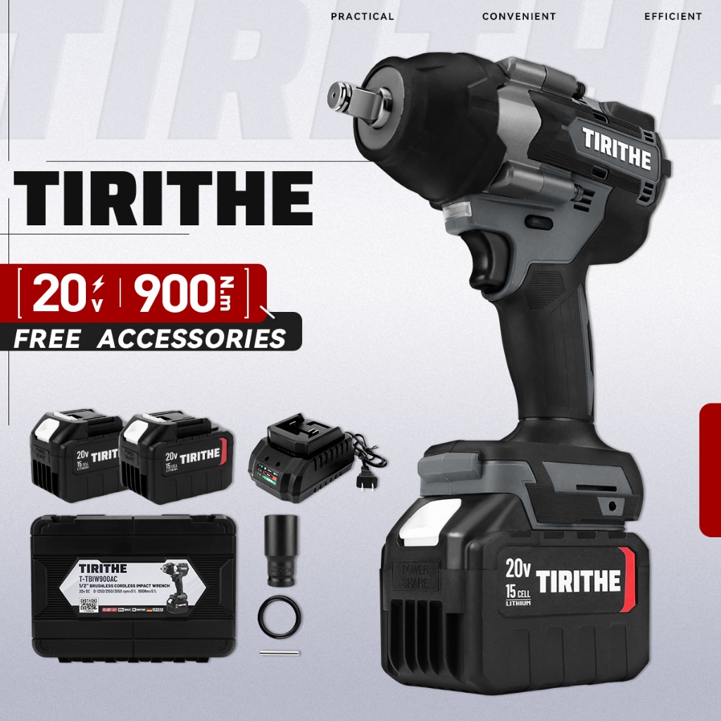 TIRITHE Original ประแจผลกระทบไร้แปรงถ่าน 1/2 แรงบิด 700NM