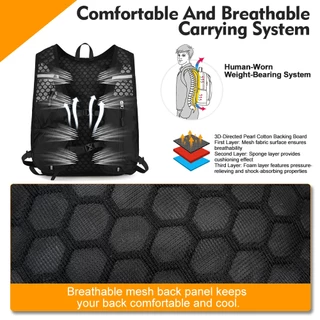 8L Running Hydration Vest กระเป๋าเป้สะพายหลังผู้ชายผู้หญิงกีฬากลางแจ้งกระเป๋า Trail Marathon Jogging เดินป่ากระเป๋าเป้สะพายหลัง