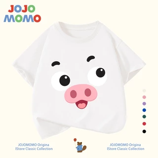 【ส่งในวันเดียวกัน】เสื้อยืดเด็ก ลายหมูการ์ตูนน่ารัก ไม่ต้องรีด ระบายอากาศดี ใส่สบาย สำหรับเด็ก 1-13 ปี แบบ Unisex