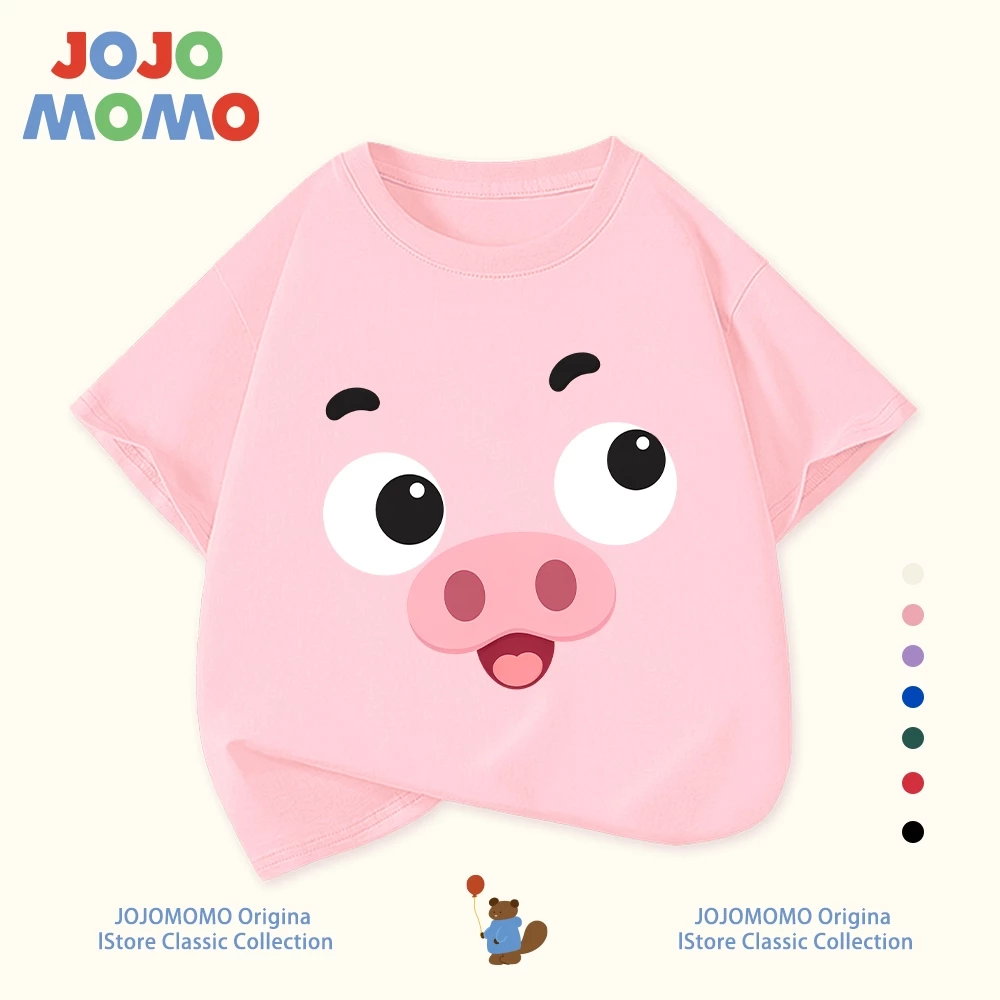 【ส่งในวันเดียวกัน】เสื้อยืดเด็ก ลายหมูการ์ตูนน่ารัก ไม่ต้องรีด ระบายอากาศดี ใส่สบาย สำหรับเด็ก 1-13 ปี แบบ Unisex