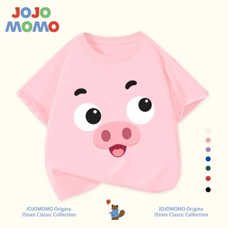 【ส่งในวันเดียวกัน】เสื้อยืดเด็ก ลายหมูการ์ตูนน่ารัก ไม่ต้องรีด ระบายอากาศดี ใส่สบาย สำหรับเด็ก 1-13 ปี แบบ Unisex