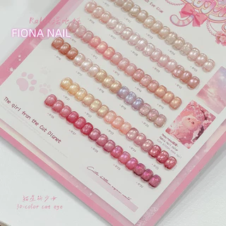 พร้อมส่ง เจลเล็บ new set RABIA pink satin Cat Eye 30 สี เจลตาแมว + เจลแคทอายเนื้อซาติน โทนนู้ดชมพู/พีช เนื้อซาติน เล่นแสงละมุน ชุด 30 สี + ฟรีชาร์ทสี