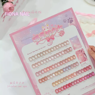 พร้อมส่ง เจลเล็บ new set RABIA pink satin Cat Eye 30 สี เจลตาแมว + เจลแคทอายเนื้อซาติน โทนนู้ดชมพู/พีช เนื้อซาติน เล่นแสงละมุน ชุด 30 สี + ฟรีชาร์ทสี