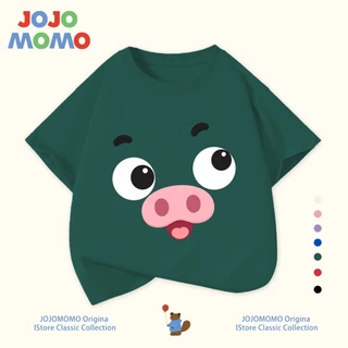 【ส่งในวันเดียวกัน】เสื้อยืดเด็ก ลายหมูการ์ตูนน่ารัก ไม่ต้องรีด ระบายอากาศดี ใส่สบาย สำหรับเด็ก 1-13 ปี แบบ Unisex