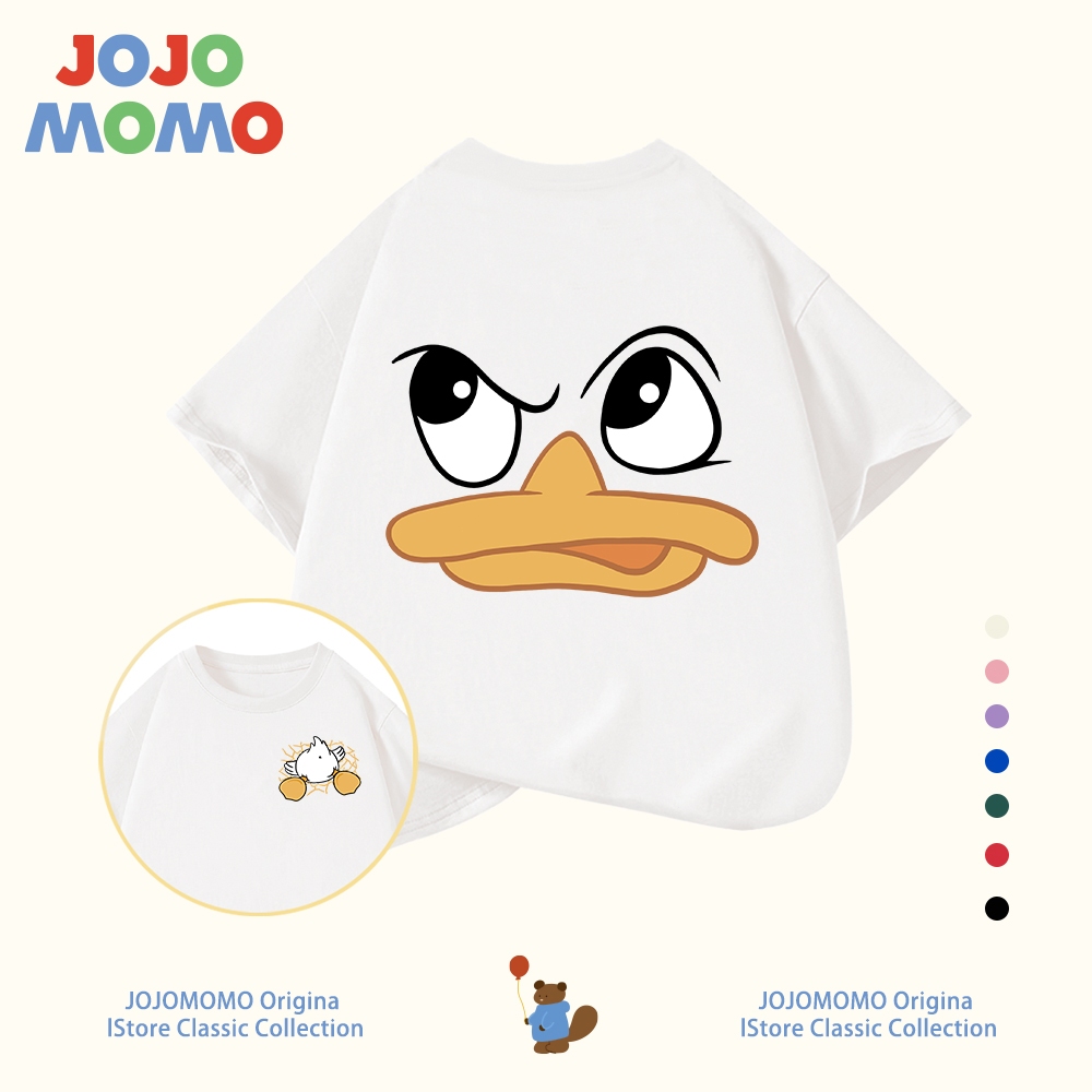 【สินค้ามีในสต็อก】เสื้อยืด สีขาว ไซส์โอเวอร์ไซส์ ลายเป็ดการ์ตูน (Cartoon Duck) แบบ Unisex
