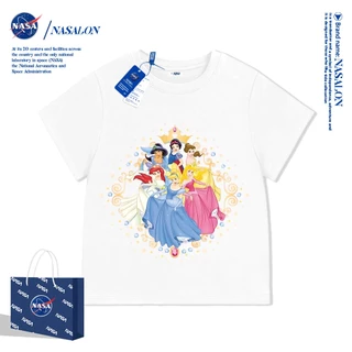 NASA เสื้อยืดเด็กแขนสั้น ผ้า cotton 100% เสื้อเด็กผู้หญิง เจ้าหญิงเบลล์ ลายการ์ตูนเงือก นุ่มสบาย ระบายอากาศดี