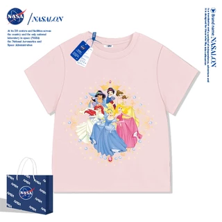 NASA เสื้อยืดเด็กแขนสั้น ผ้า cotton 100% เสื้อเด็กผู้หญิง เจ้าหญิงเบลล์ ลายการ์ตูนเงือก นุ่มสบาย ระบายอากาศดี