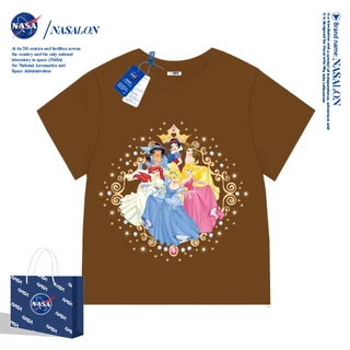 NASA เสื้อยืดเด็กแขนสั้น ผ้า cotton 100% เสื้อเด็กผู้หญิง เจ้าหญิงเบลล์ ลายการ์ตูนเงือก นุ่มสบาย ระบายอากาศดี