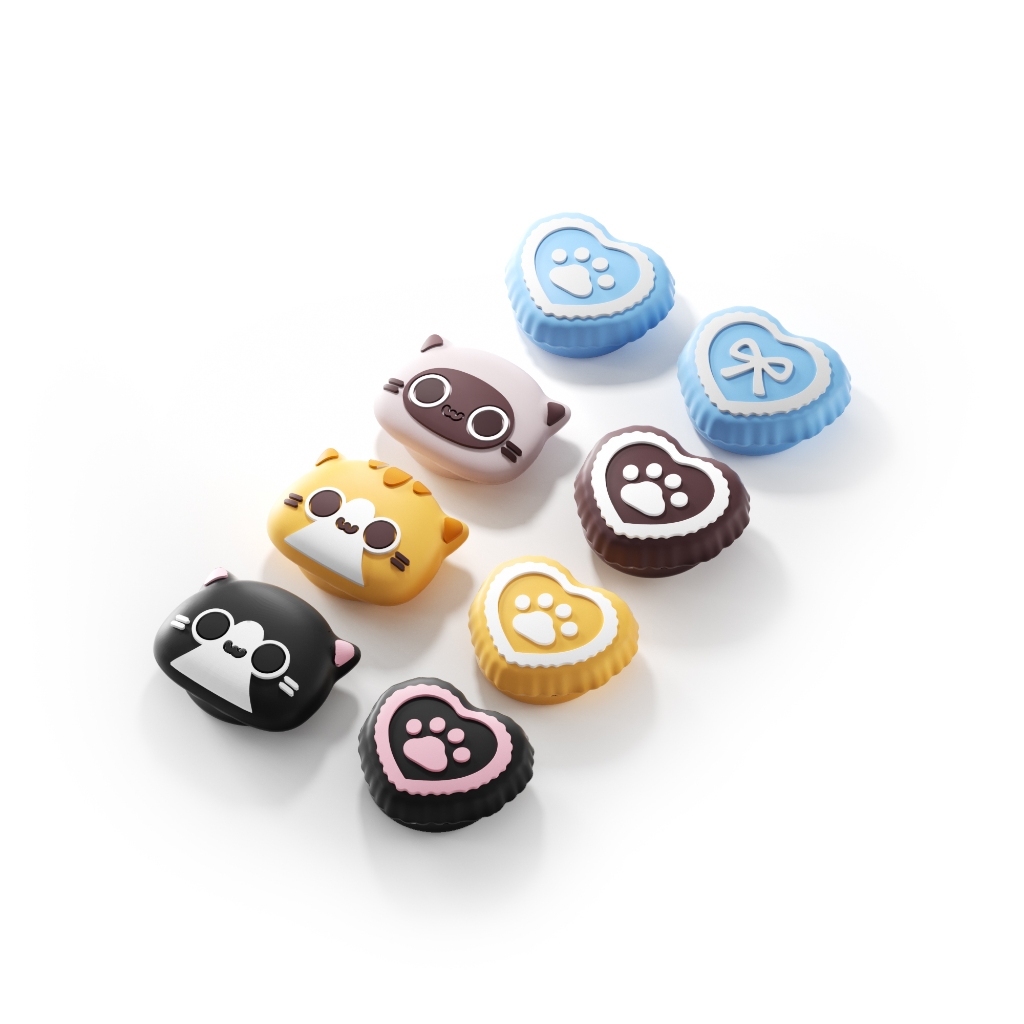IINE PS5 / NS2 Joypad/NS2 PRO จอยสติ๊กหมวกแมวน่ารัก Thumb Grip ซิลิโคนฝาครอบป้องกันสําหรับ NS2 Joypad/NS2 PRO / PS5 Controller Anti-Slip Analog Stick Cap