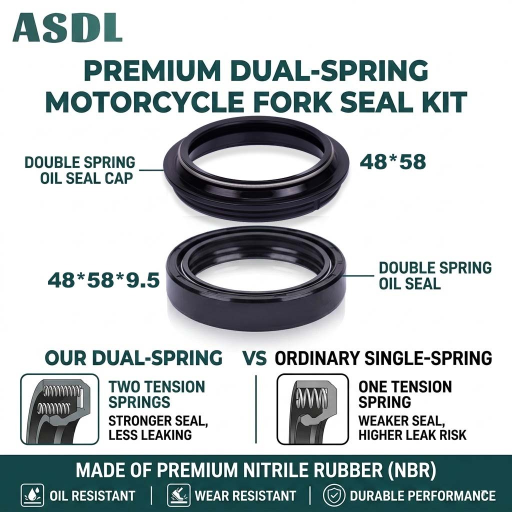 ASDL 48*58*9.5 รถจักรยานยนต์ด้านหน้า Foork ซีลน้ํามันฝุ่นสําหรับ HONDA CRF250R CEF450R YAMAHA YZ125 YZ250 YZ450 WR250 อุปกรณ์เสริมรถจักรยานยนต์