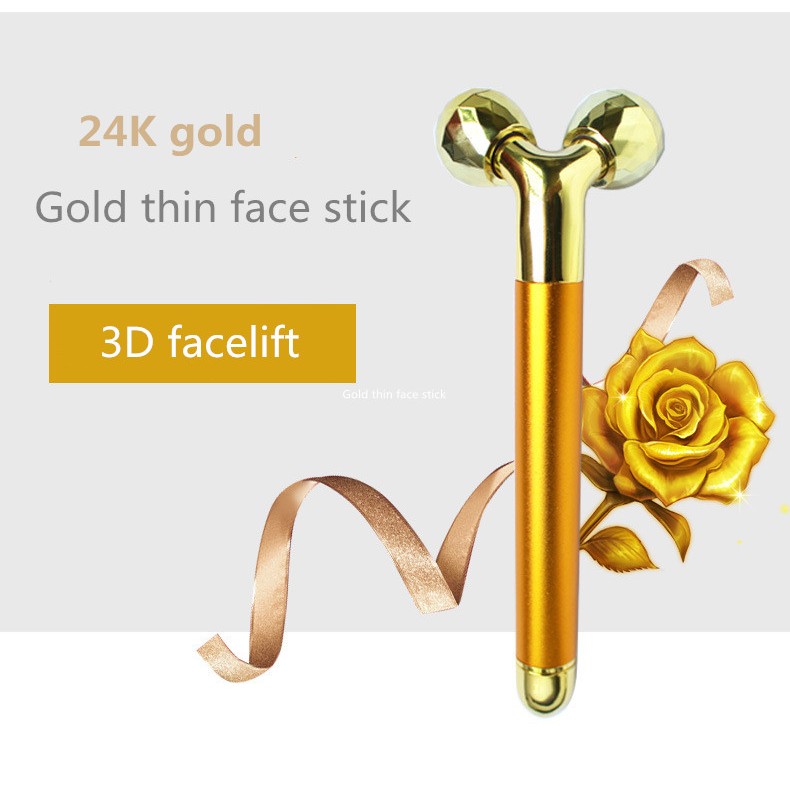 3D-24K Golden Rod เครื่องมือนวดหน้าสําหรับใบหน้าบางเบื้องต้นเข้าไปในเครื่องมือบํารุงผิวที่บ้าน