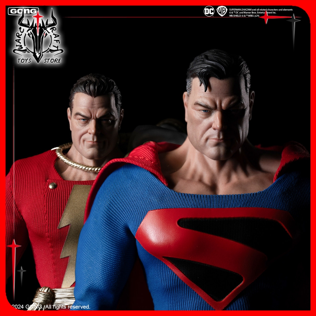 ในสต็อกPOPMART GONG DC Kingdom Come Superman & Shazam 1/12 Clothed Action Figure