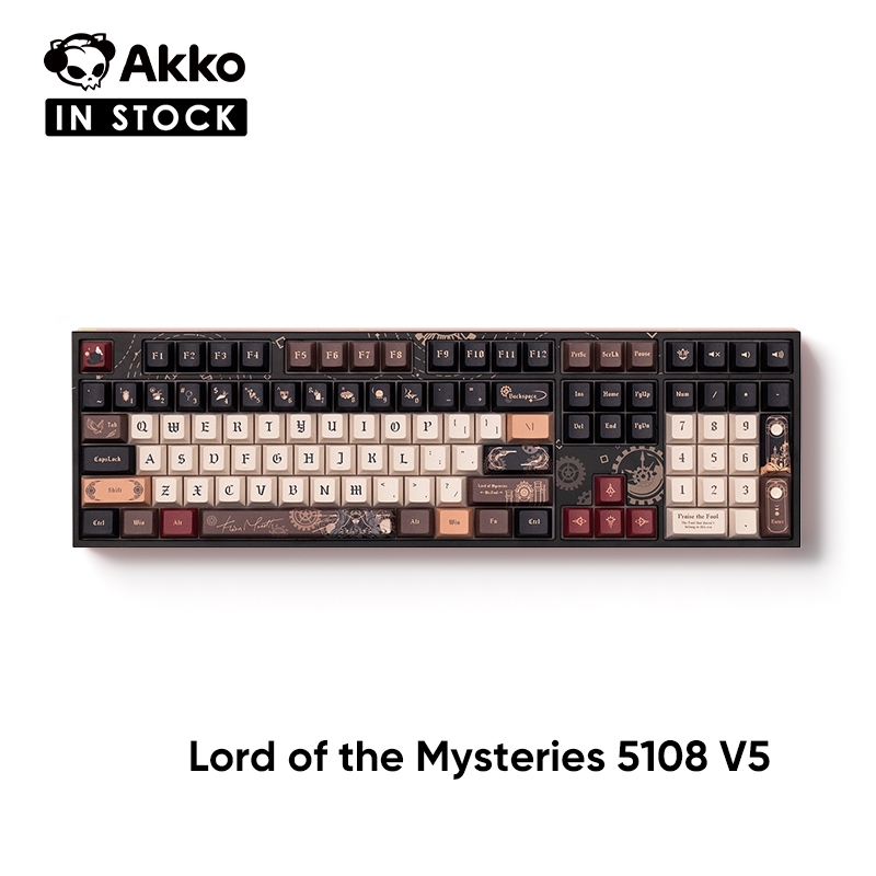 Akko Lord of the Mysteries 5108 V5 Tri-mode full-size Mechanical Keyboard RGB Dual 8K Polling Rate PBT MOG Profile 10,000mAh แบตเตอรี่