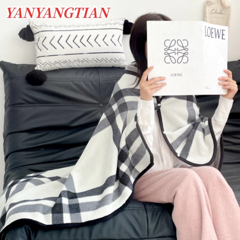 YANYANGTIAN ผ้าห่มไหล่ห้องแอร์ ออฟฟิศ กันหนาวบางเบา เนื้อนิ่ม ระบายอากาศ ไม่อบอ้าว